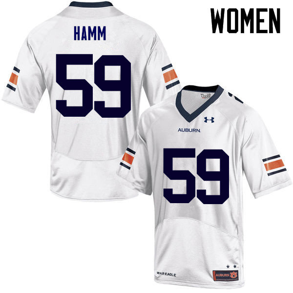 Women Auburn Tigers #59 Brodarious Hamm College Football Jerseys Sale-White - Click Image to Close